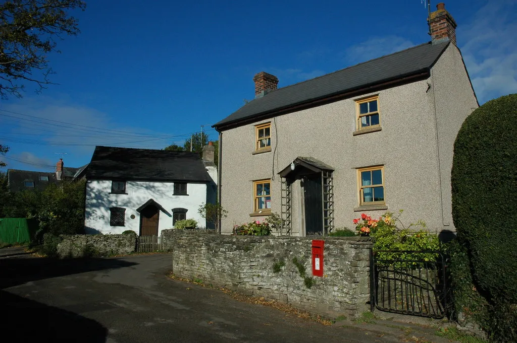 Photo showing two cheap houses in Wales