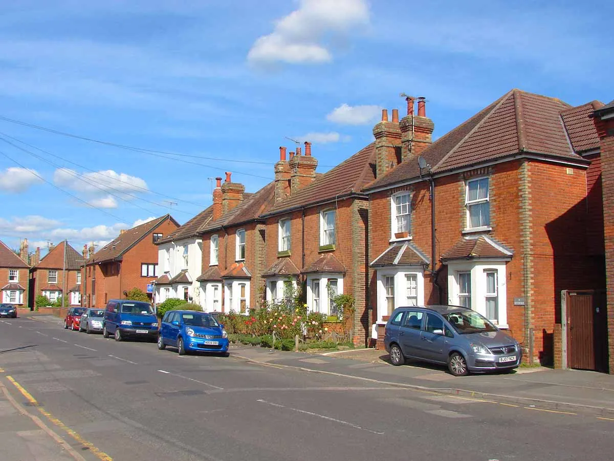 Photo of some Edwardian houses in Guilford, Surrey.