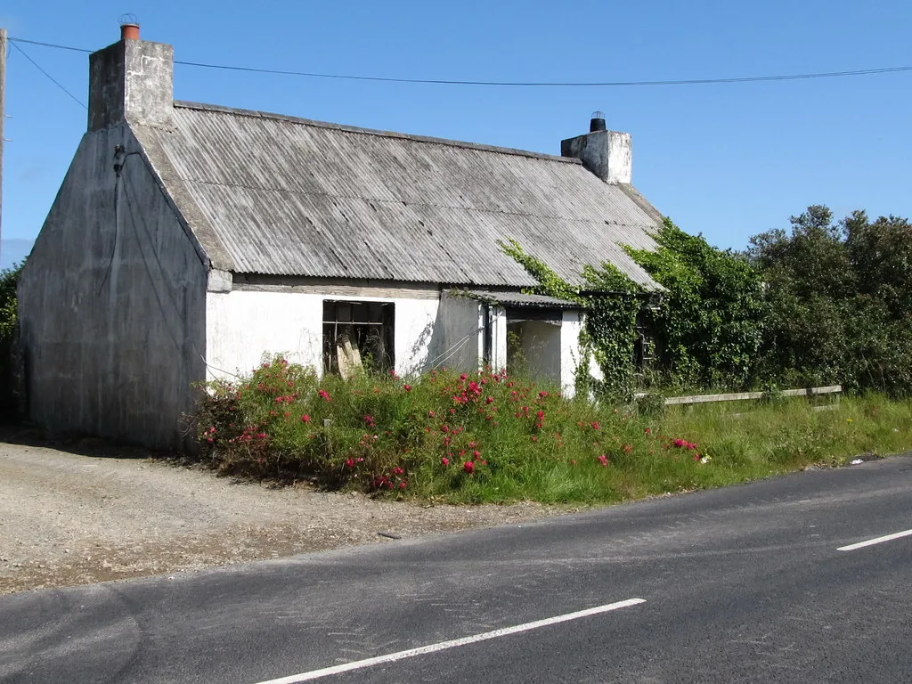 Photo of an abandoned country cottage.