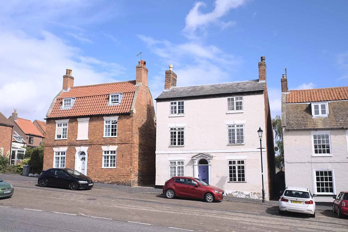Photo showing a variety of Georgian homes in England.
