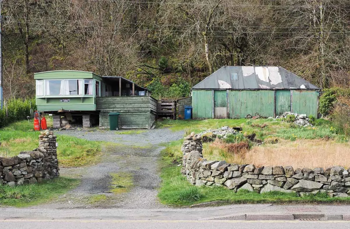Photo of a static caravan on some private land.