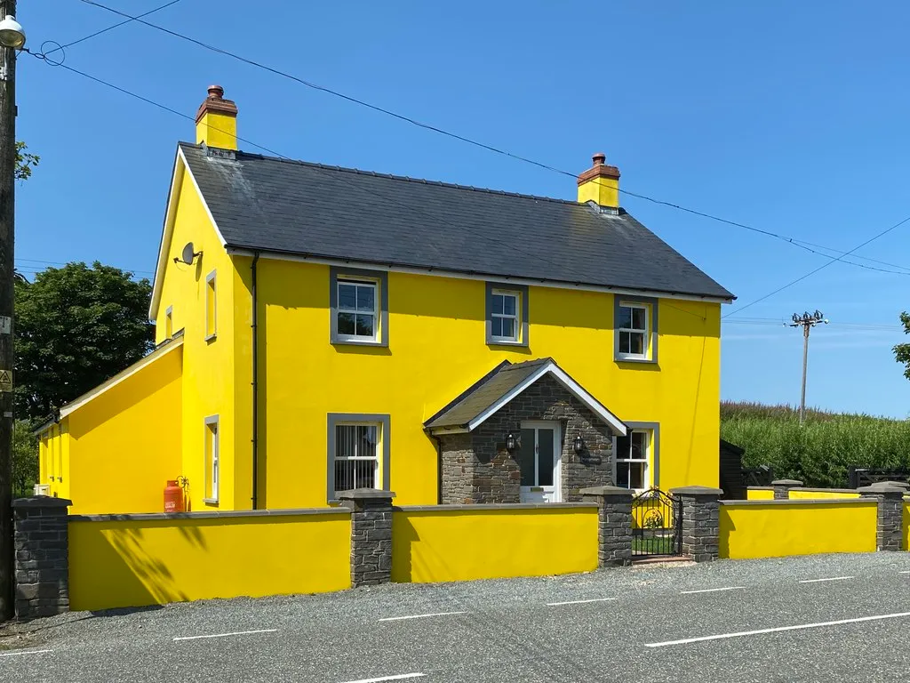 Photo of a brightly painted house