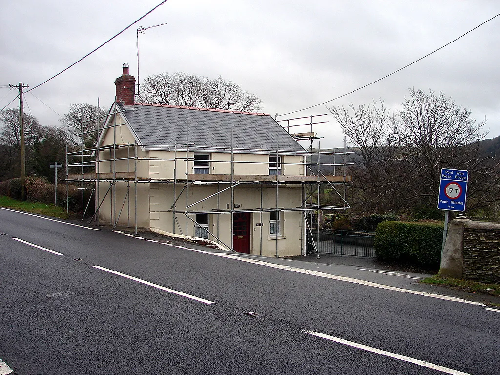 Photo showing a formally abandoned house in Wales being renovated.