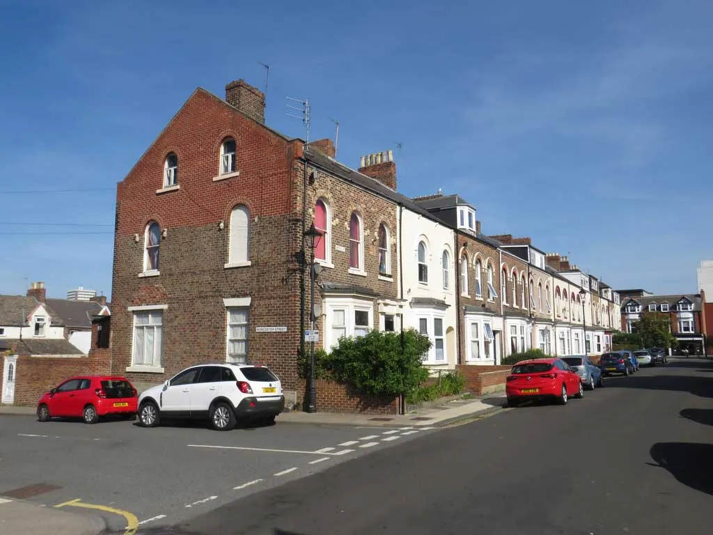 Photo showing high quality terraced houses in Sunderland, England.