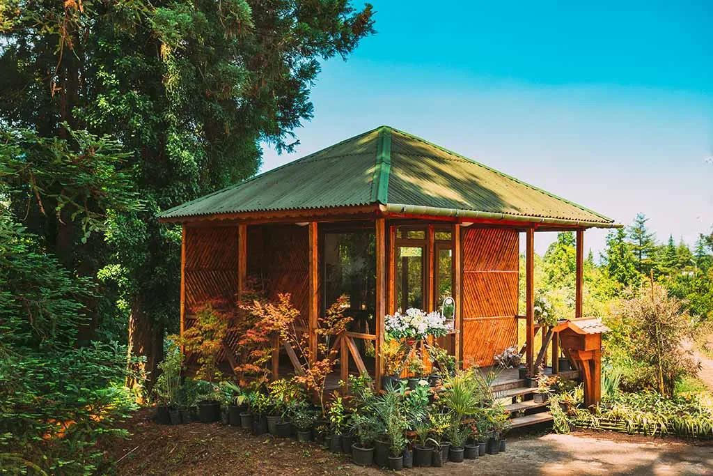 Image showing a wooden garden shed in the UK
