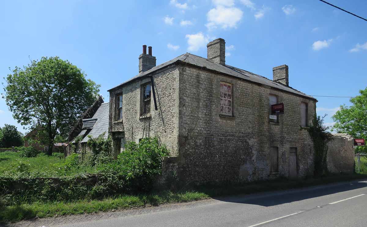 Photo of a recently sold derelict property in England.