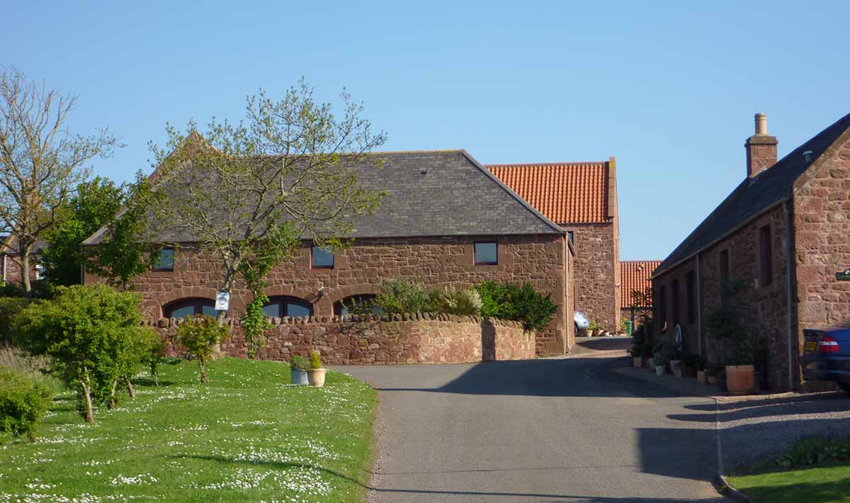 Photo showing farm buildings near Edinburgh