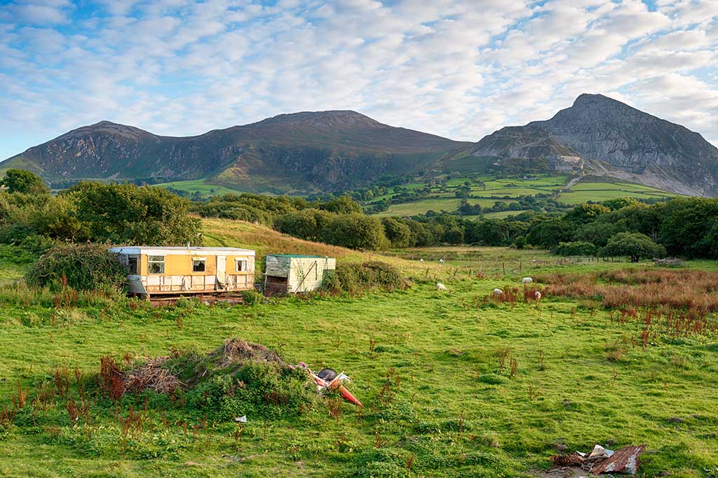 Photo of an off-grid caravan in the UK